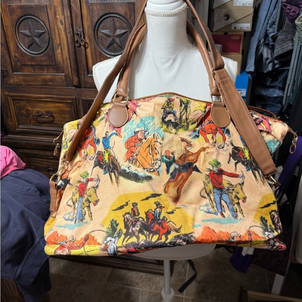 Colorful Western Print Tote Bag